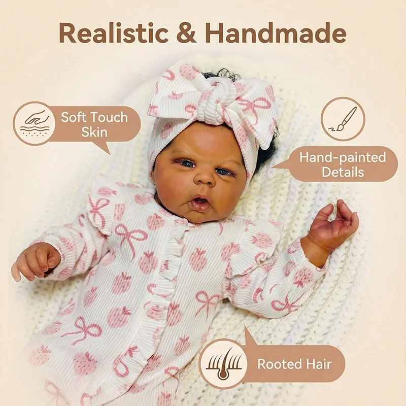 50cm完成人形 リボーンドール グンチ ソフトボディ 手植えの髪 手描きの3D肌 血管が見える