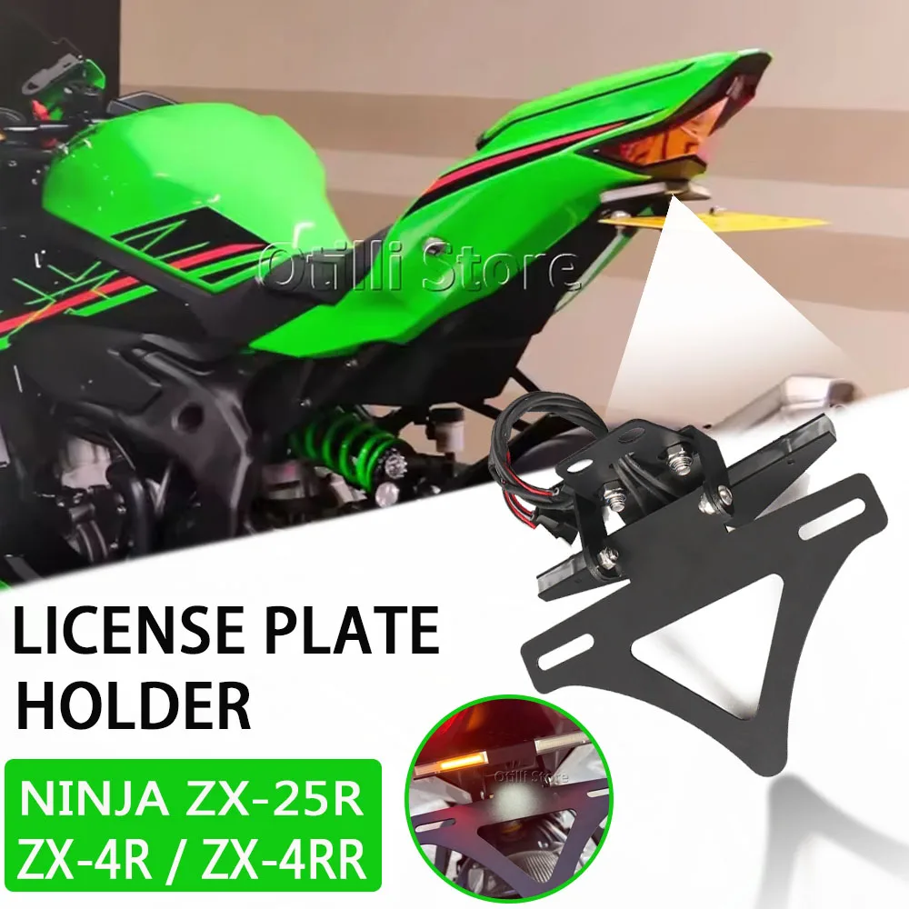 

New Tail Tidy For Kawasaki Ninja ZX-4R ZX-4RR ZX-25R ZX25R Tail Tidy Plug and Play License Plate Holder ZX 4R 4RR accessories
