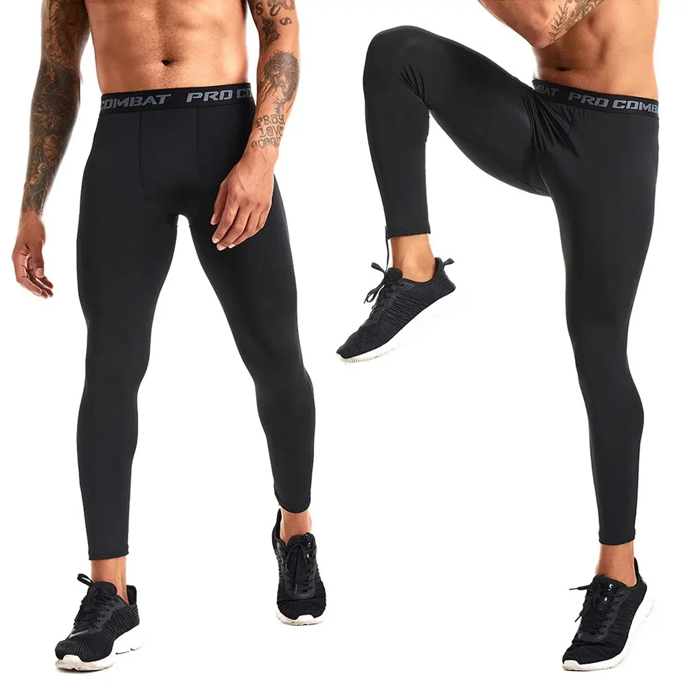 Men\'s Running Leggings Sportswear Quick Dry Gym Fitness Tights Workout Training Jogging Sports Trousers Compression Sport Pants