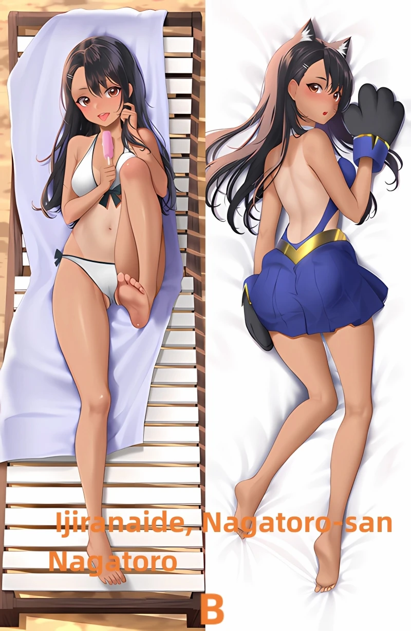 Dakimakura Anime Pillow Case Ijiranaide, Nagatoro-san Nagatoro Double-sided Print Of Life-size Body Pillowcase Gifts