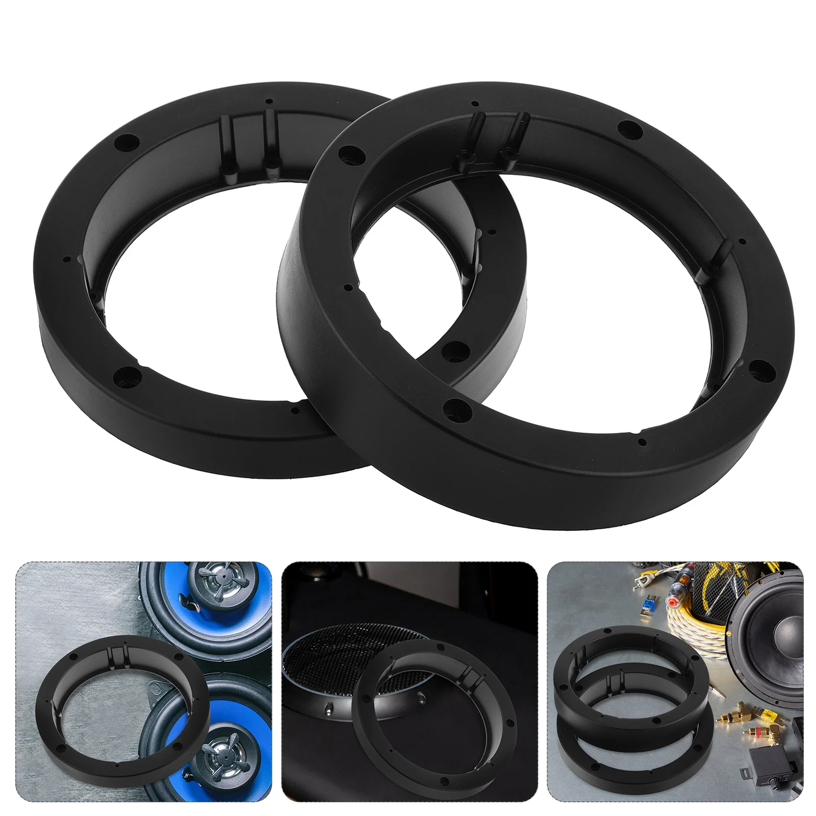 

2 Pcs Car Audio Speaker Pad Mat Accessories Auto Adapter Ring Speakers Automatic Mounting Spacer Gasket Plastic Accessory