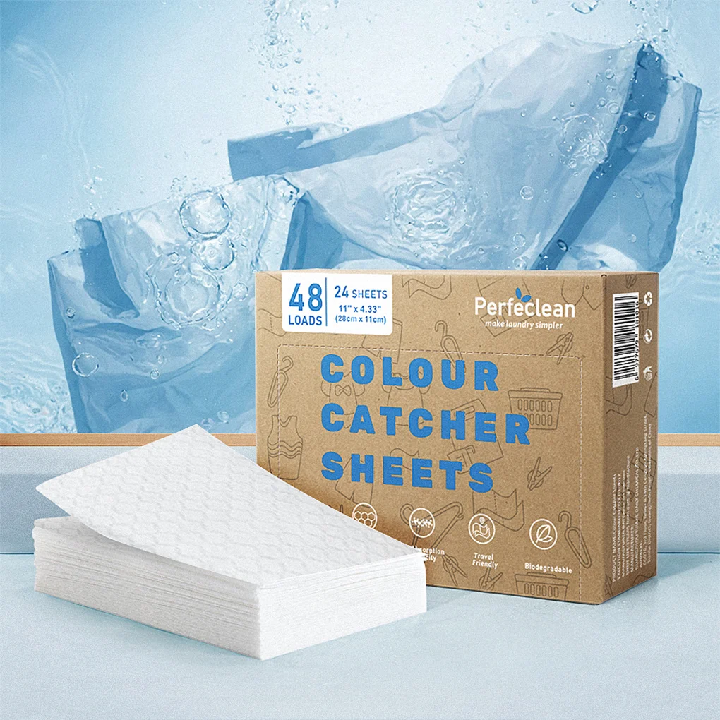 Perfeclean Color Absorber Laundry Sheets Dye Catcher to Prevent Clothes from Smearing, Fragrance Free Color Trapping Sheets