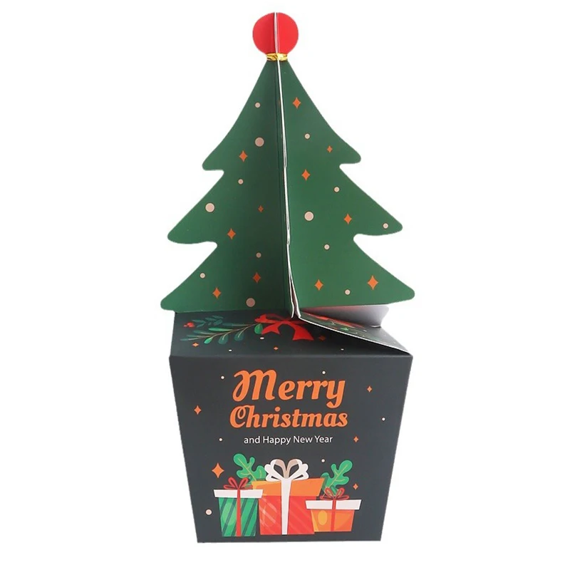 10/20Pcs Wesołych Świąt Choinka Pudełka na prezenty Apple Cake Candy Box Papierowe pudełko do pakowania Xmas Noel Navidad Natal New Year Party Favor