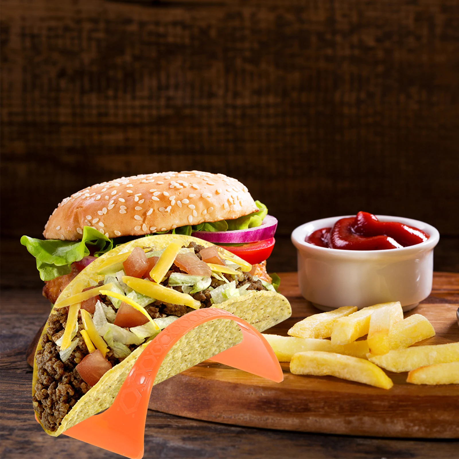 

50pcs Plastic Burritos Hollow Taco Rack Tortilla Stand For Sandwiches Hot Dogs Outdoor Parties Mexican Pancake Rack Tortilla