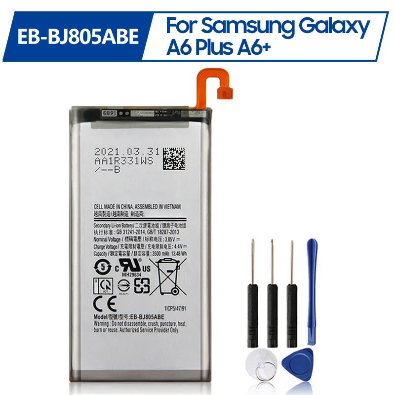 

Replacement Battery EB-BJ805ABE For Samsung Galaxy A6 Plus A6+ A605 J6+ J805 Rechargeable Battery 3500mAh