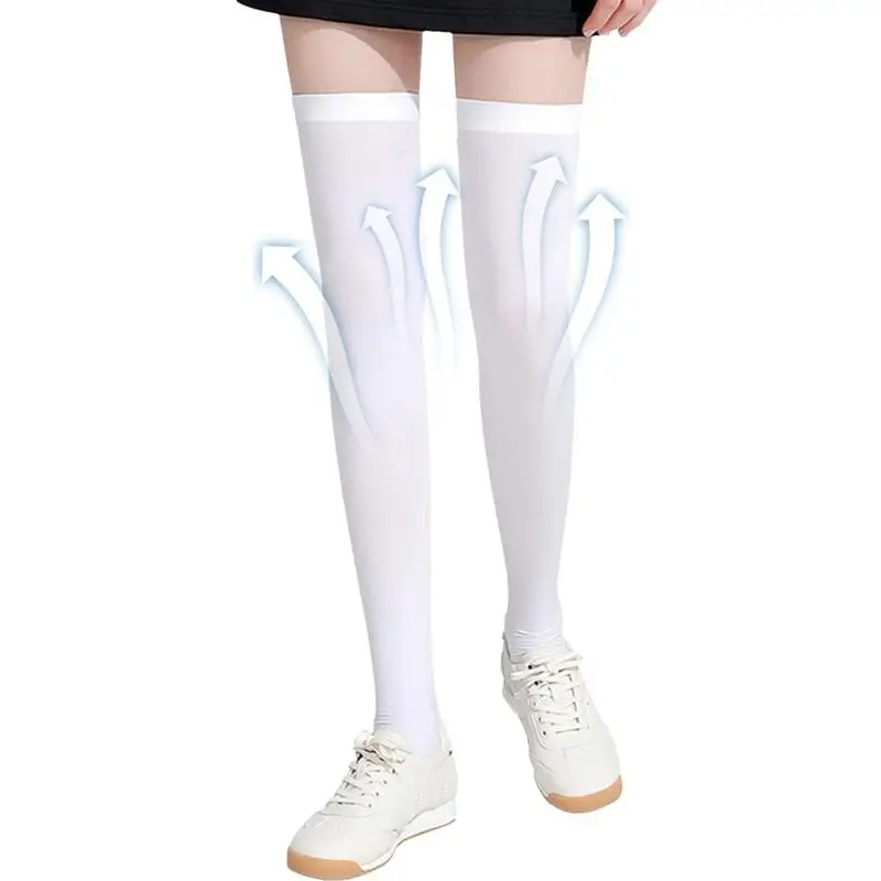 Calcetines de seda de hielo para mujer, protección solar, Golf, a prueba de rayos UV, alta elasticidad, suaves y transpirables, Cosplay