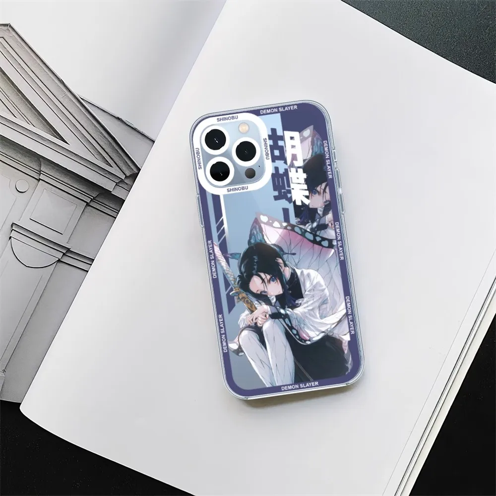 Anime Demon Slayer Muichiro Tokito Phone Case For iPhone 11 12 Mini 13 14 15 Pro Max Transparent Shell