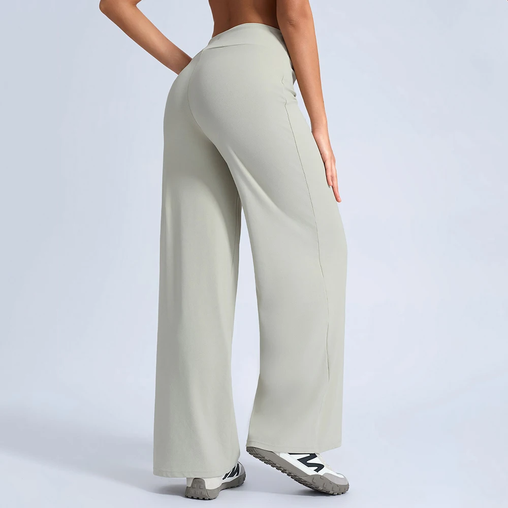 Hochgeschnittene Workout-Yoga-Schlaghose für Damen, Fitness Po-Lifting Bell Bottom Hose, Gym-Trainingshose, Sportliche Schlaghose für Frauen