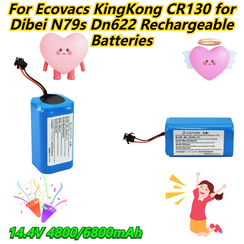 

14.4V 4800/6800mAh For Ecovacs KingKong CR130 for Dibei N79s Dn622 Rechargeable Batteries