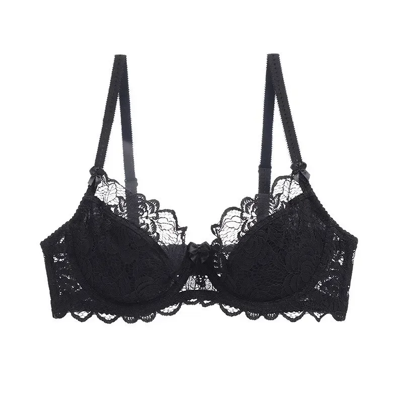 Women Sexy Lace Bra Thin Gathering Steel Ring Lingerie Breathable Underwear Elegant Casual Female Bralette 2024