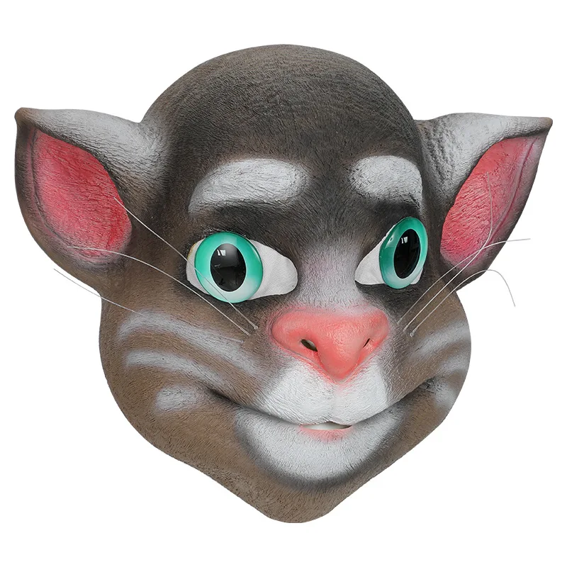 Latex Katzenkopf-Maske für Erwachsene Halloween-Party Cosplay-Kostüm-Maske – Detail 6