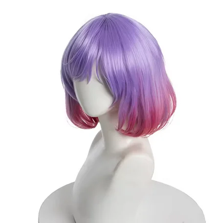 Peruca de cabelo sintético anime astrum design luna peruca cosplay luna peruca rosa cor misturada peruca curta resistente ao calor