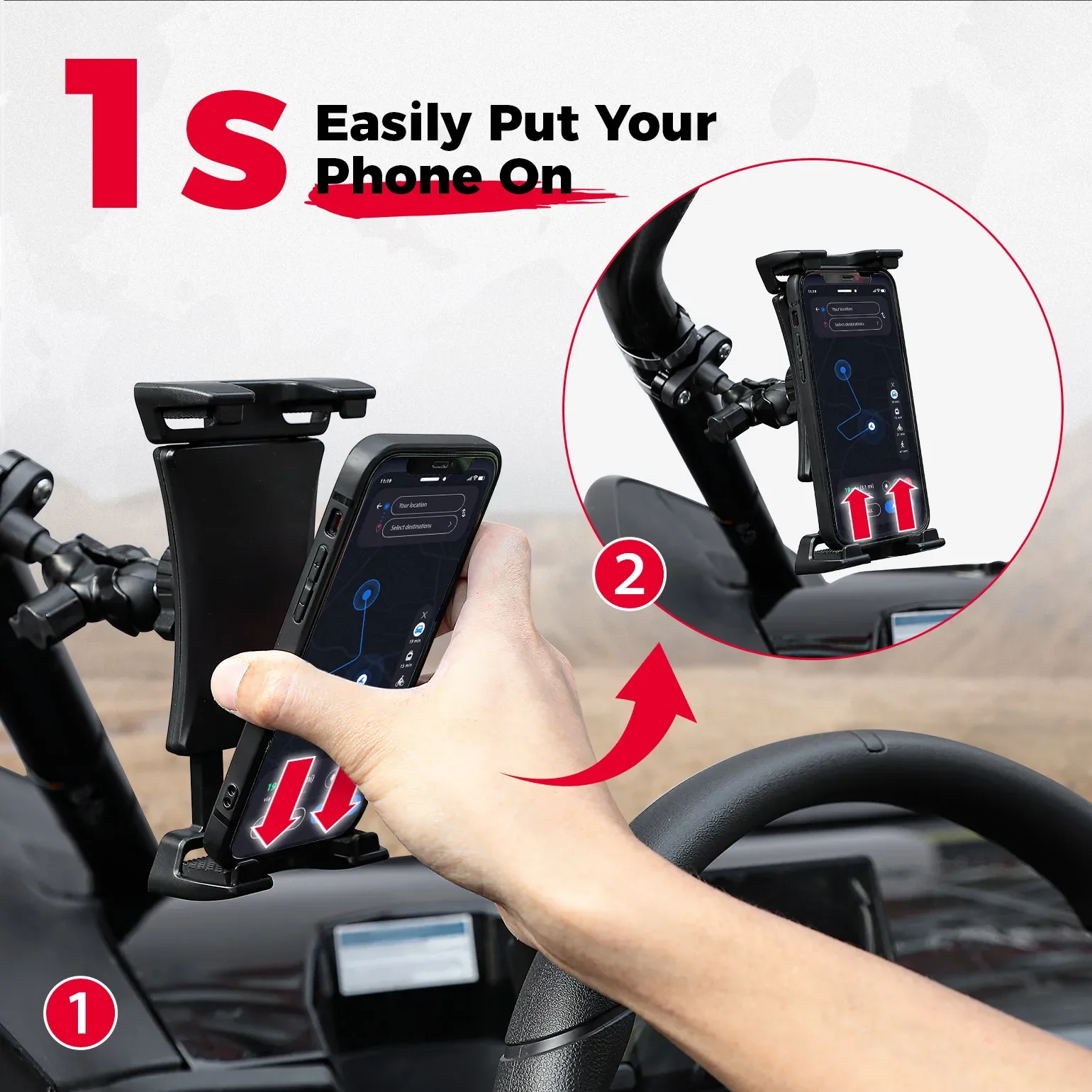 UTV ATV Phone Holder for 0.6