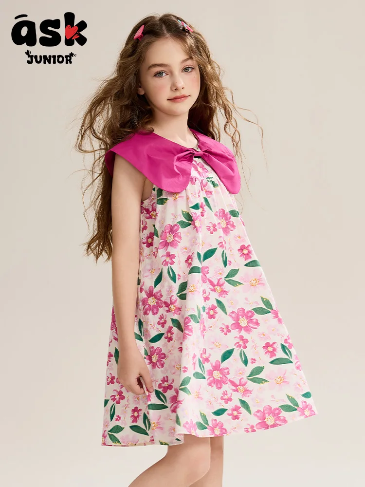 فستان بتصميم صيفي للفتيات من توين بفيونكة قابلة للتنفس #4