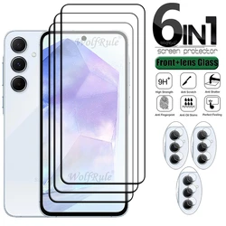 6 em 1 vidro temperado protetor de tela para samsung galaxy a55 5g a35 a53 a15 a25 a54 a55