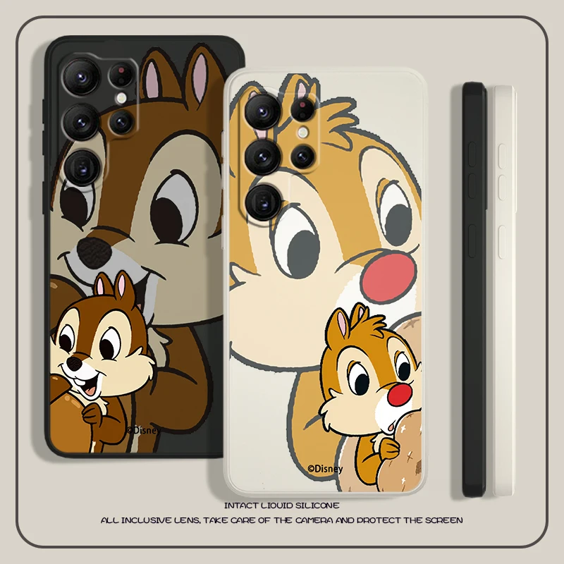 

Disney Chip 'n' Dale Baby For Samsung S23 S22 S21 Ultra S20 FE S10 S9 Plus Lite 5G Liquid Rope Phone Case Cover