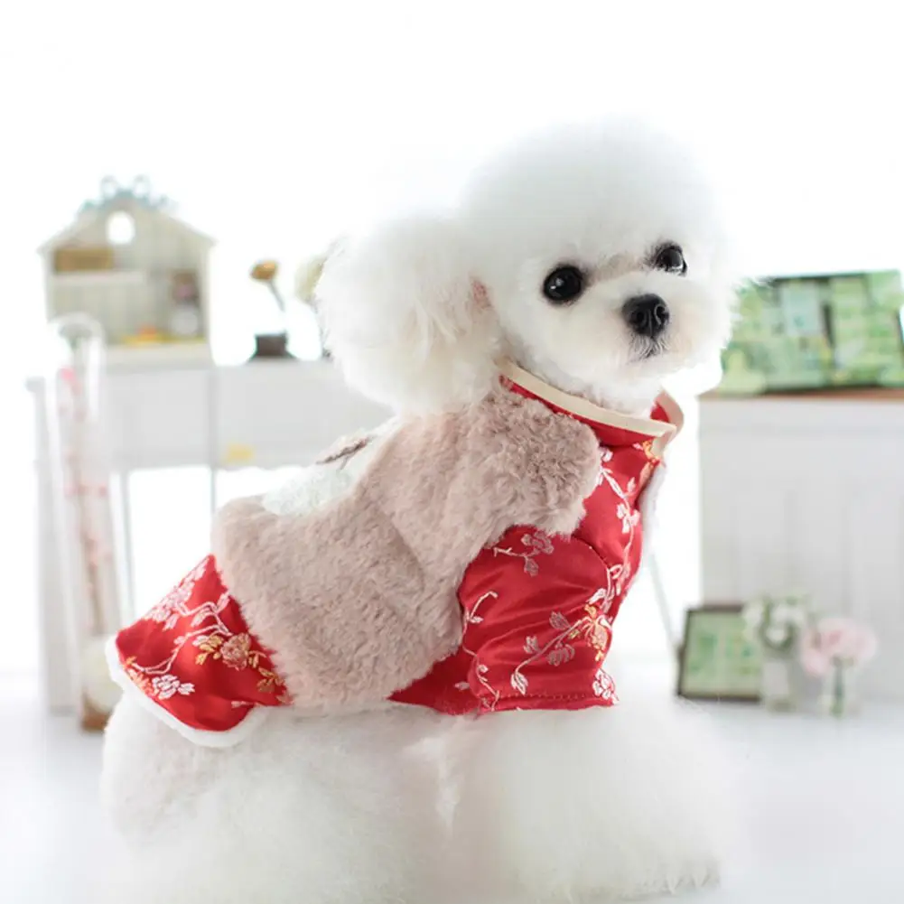 

Dog Tang Suit Soft Winter Costume Warm Comfortable New Year Dog Costume Coat Outfit Dog Supplies ropa para perros