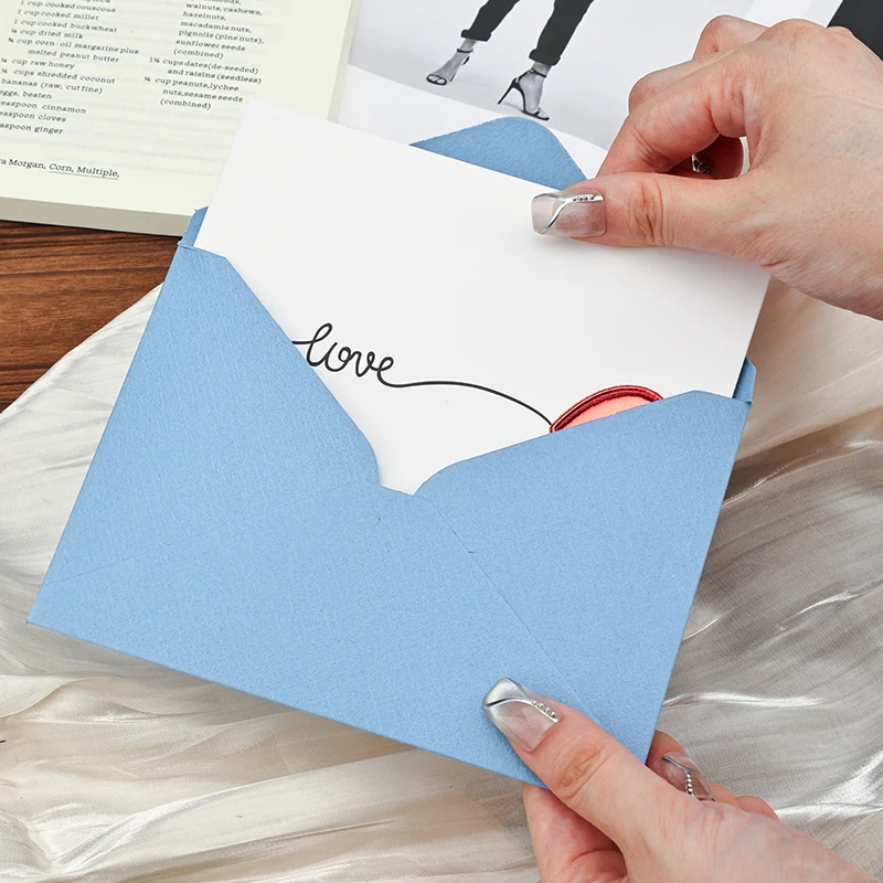 

30pcs 18x13cm Blue Envelopes for Wedding High-grade 250g Paper Invitation Small Card Business Stationery Supplies Storage Bag