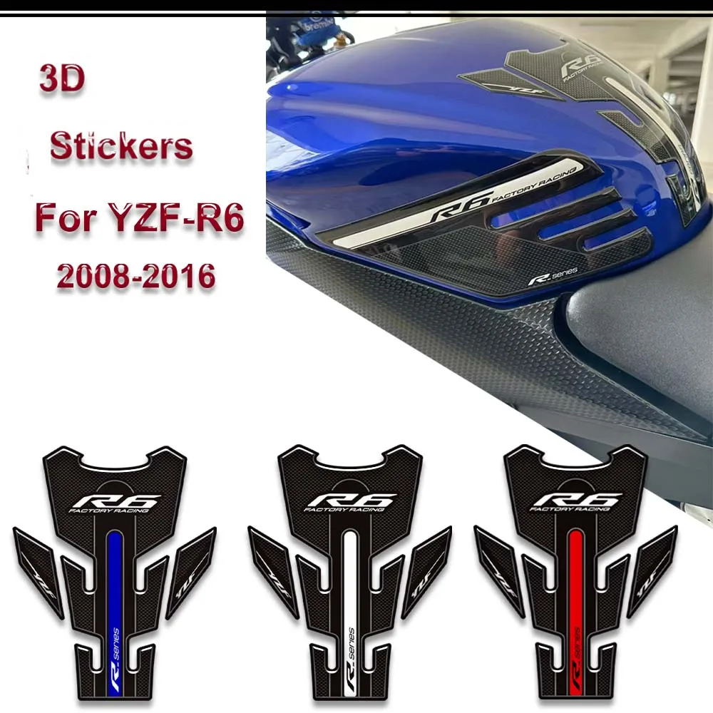 

Motorcycle For YAMAHA YZF-R6 YZF R6 YZFR6 2008-2016 Tank Pad Side Grips Gas Fuel Oil Kit Knee Protector Stickers Decals