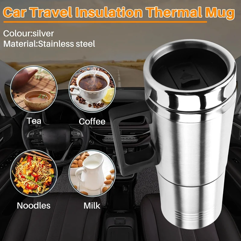 1 PCS 300Ml Electric Car Kettle Heated Cup With Cigarette-Lighter Connector For Car Travel Insulation Thermal Mug Coffee Cup