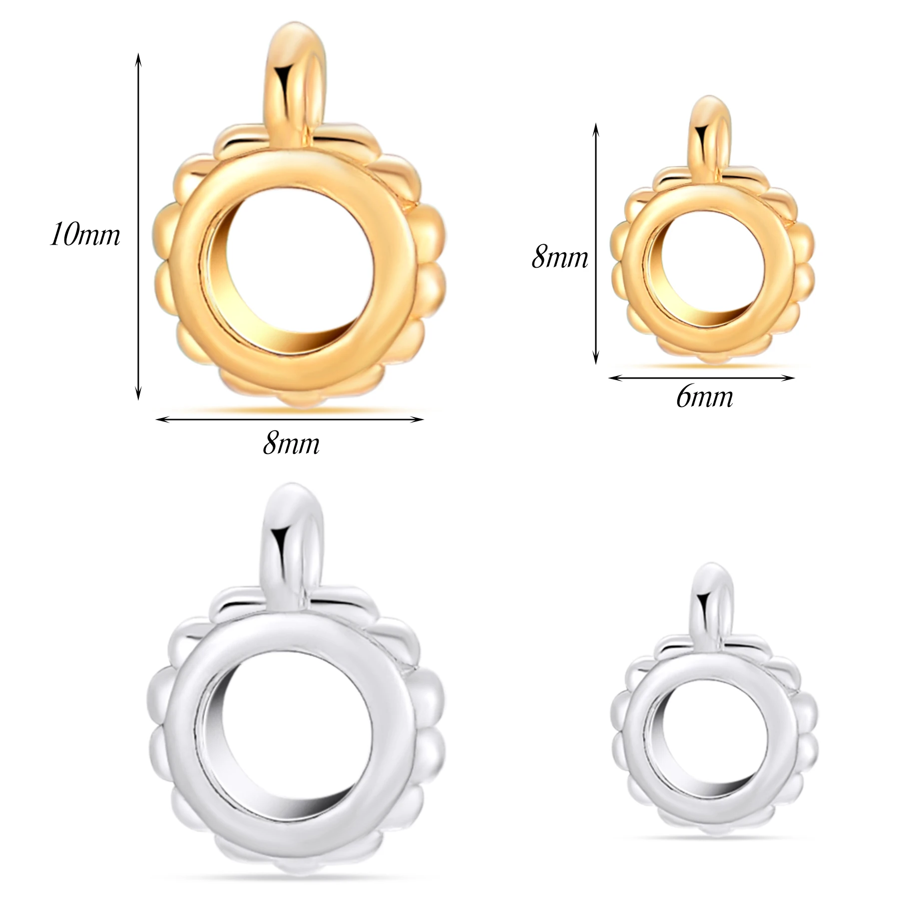 

10Pcs Metal Round Spacer Bead For DIY Jewelry Making Handmade Hairwear Necklace Material Pendants Connector