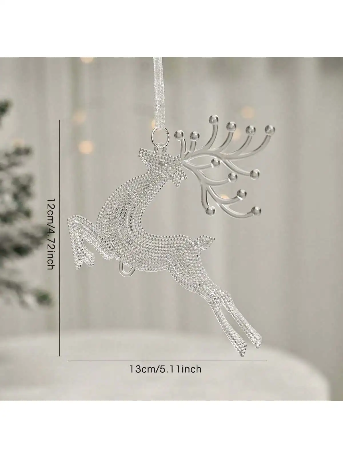 Weihnachtsbaum Dekoration Kristall Anhänger Weihnachtsschmuck Schneeflocke und Eiszapfen Weihnachten Hirsch Pentagramm Engel Ornament – Detail 1