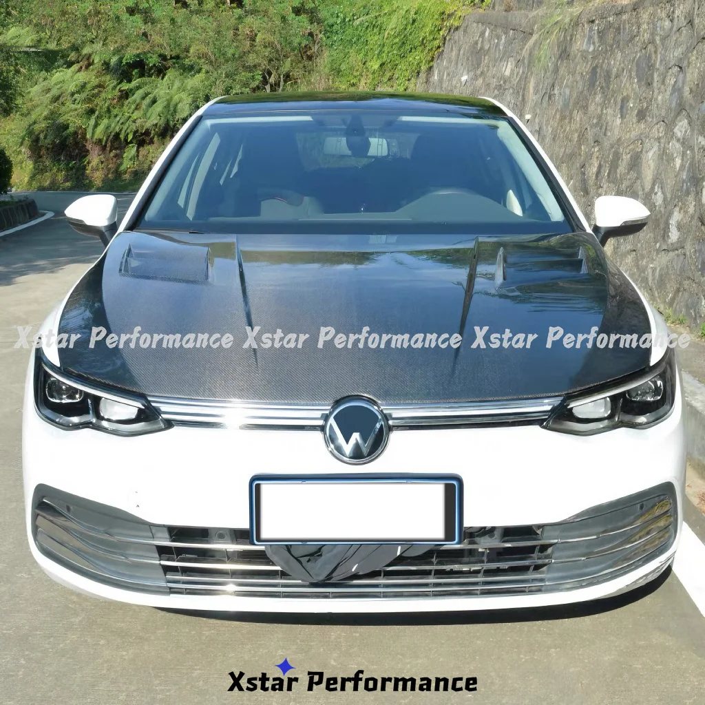 Aspec V2 Style Carbon Fiber Hood Bonnet For Volkswagen VW Golf 8 2019-2023