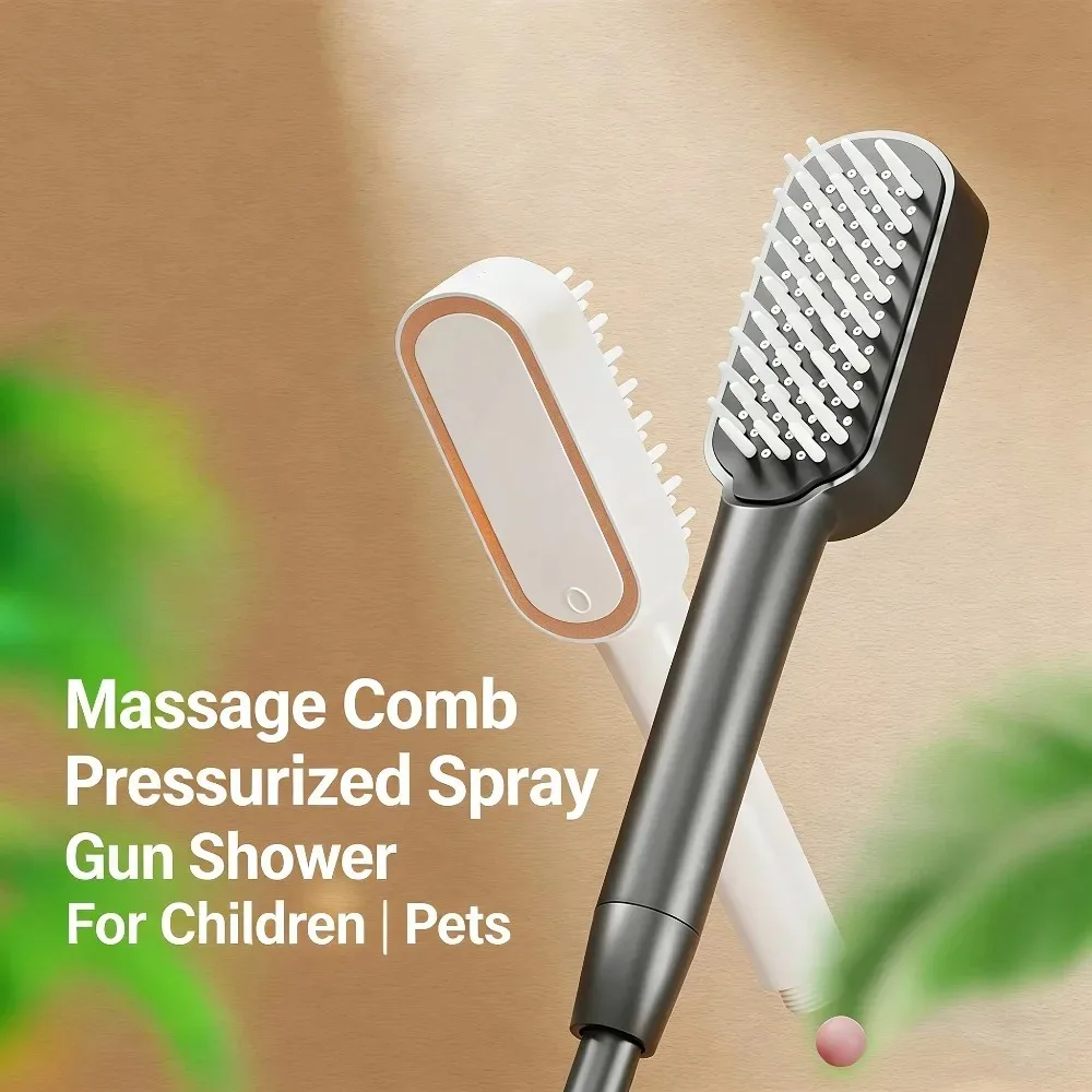 Silicone Massage Shower Head 2-in-1 Gentle Deep Cleaning, Connects To Shower Arm or Garden Hose, Suitable for Bathing Pets