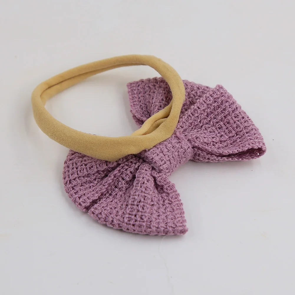 Knit Cotton Bow Baby Headbands Korean Newborn Elastic Nylon Hair Bands Handmade Kids Headwear Fashion DIY Accessories