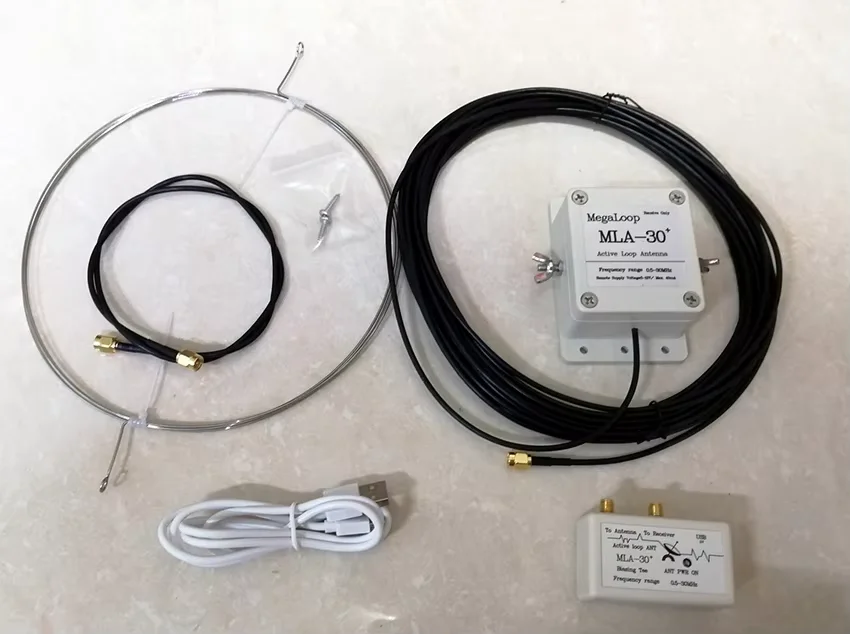 MLA-30+ (plus) 0.5-30MHz Ring Active Receive Antenna Low Noise Medium Short Wave SDR Loop Antenna Short Wave Radio Antenna