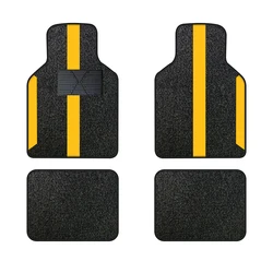 5X colorful Bar Universal Car Floor Mat Polyester Velvet Foot Pedal Waterproof Durable Antiskid Black 4pcs