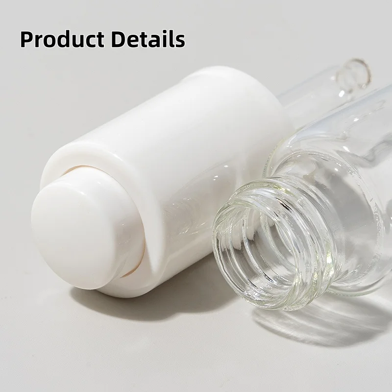 【Logo Custom】100Pcs Customized 15ml Press Transparent Glass Bottle Cosmetic Container Small Batch Customization Factory