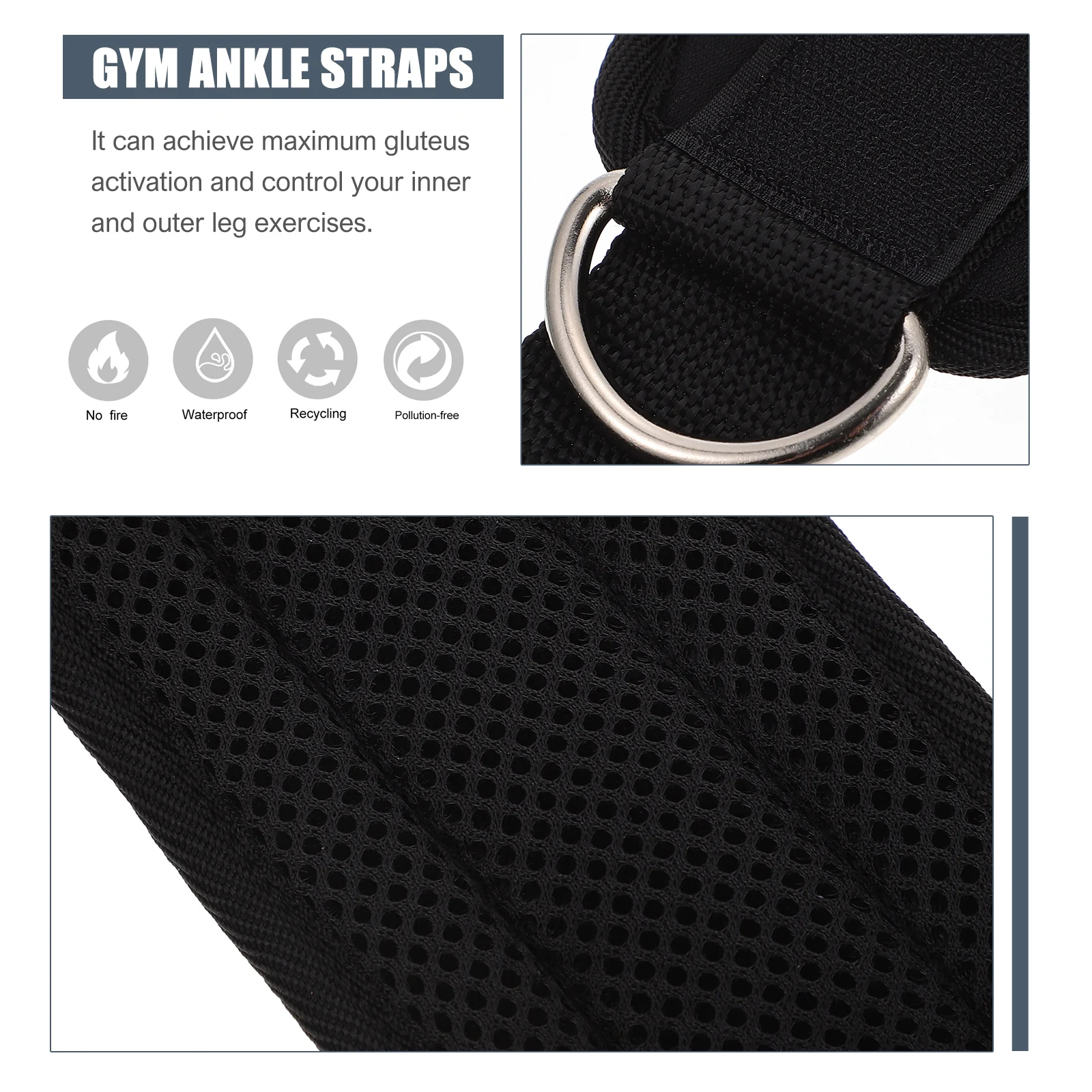 

2pcs Adjustable Ankle Buckle Fitness Strap For Women Breathable Leg Muscle Trainer Sports Ankle Band Exercise Accessories Gym