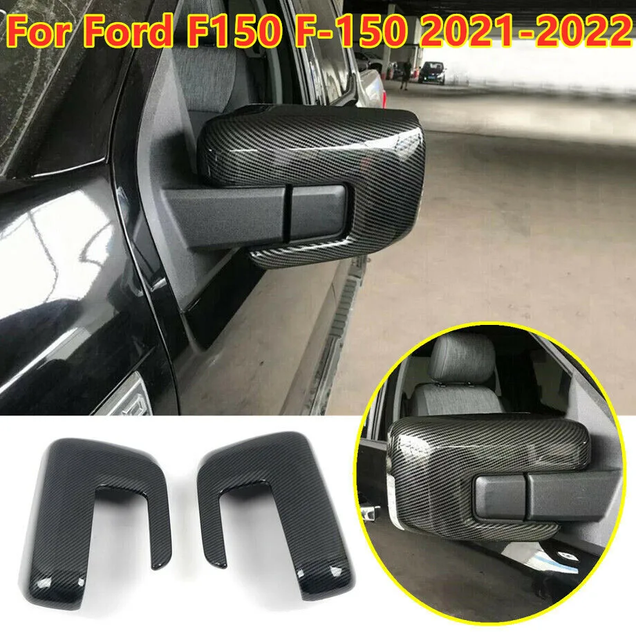 

Fit For Ford F150 F-150 2021-2022 Carbon Fiber ABS Side Door Mirror Cover Trim