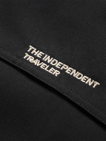 Svart herrjacka med huva och kontrastfoder, broderad text på huvan och baksidan, Streetwear - Inspirerad vinterkappa 6 best sales pufferjacka herr - №1