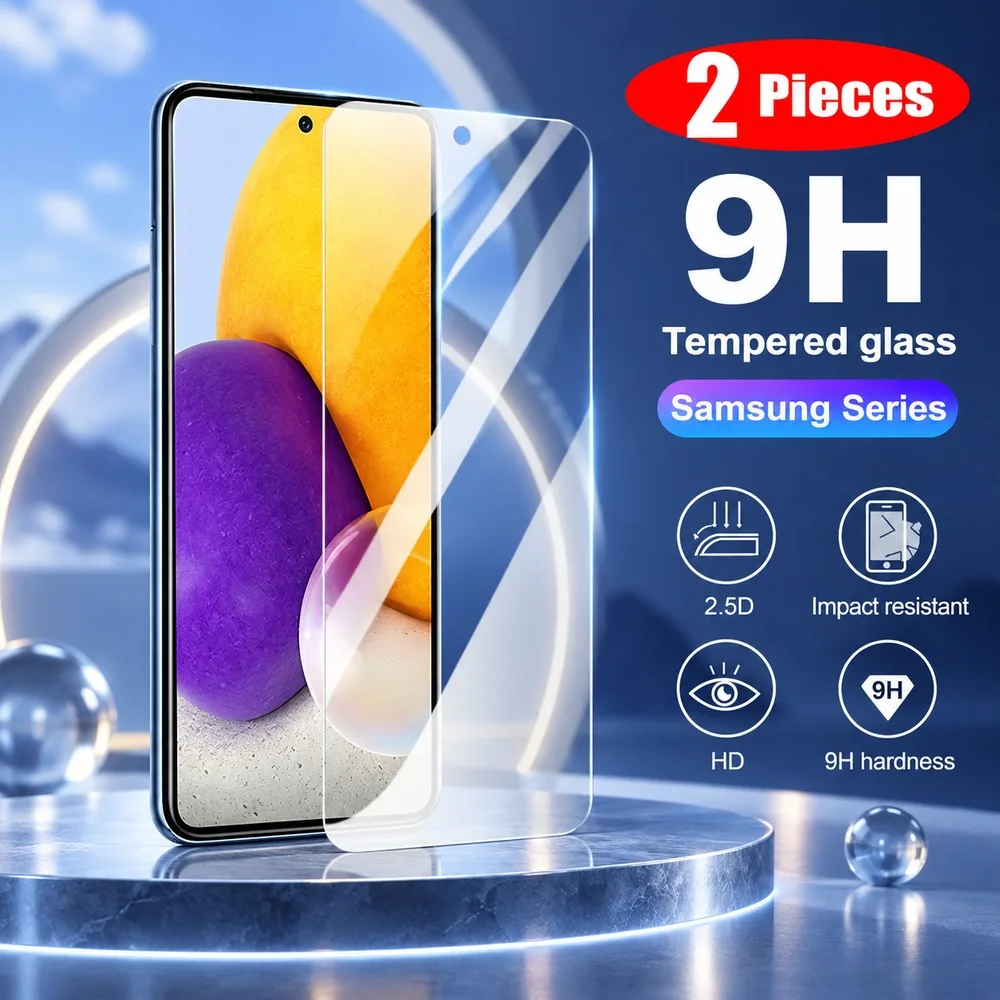 2PCS Tempered Glass For Samsung Galaxy A13 A14 A22 A23 A24 A31 A32 Screen Protector For Samsung Galaxy A33 A34 A51 A52 A53 A54