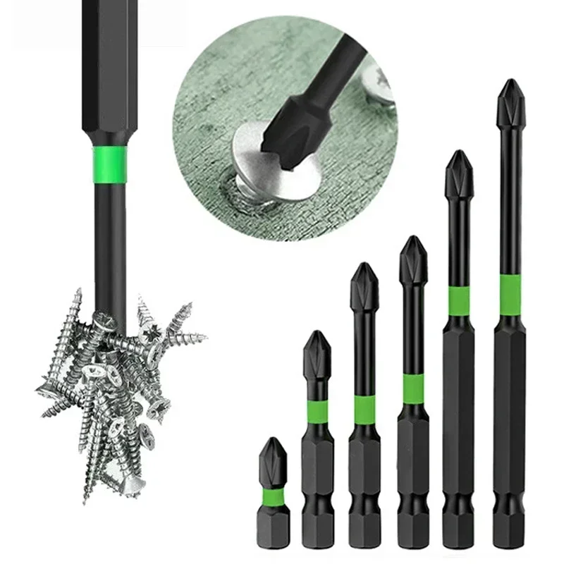 S2 Alloy Magnetic Batch Head Impact Strong Cross PH2 High Hardness Screwdriver Set 50/60/70/90mm Anti Non-slip WaterProof Bits