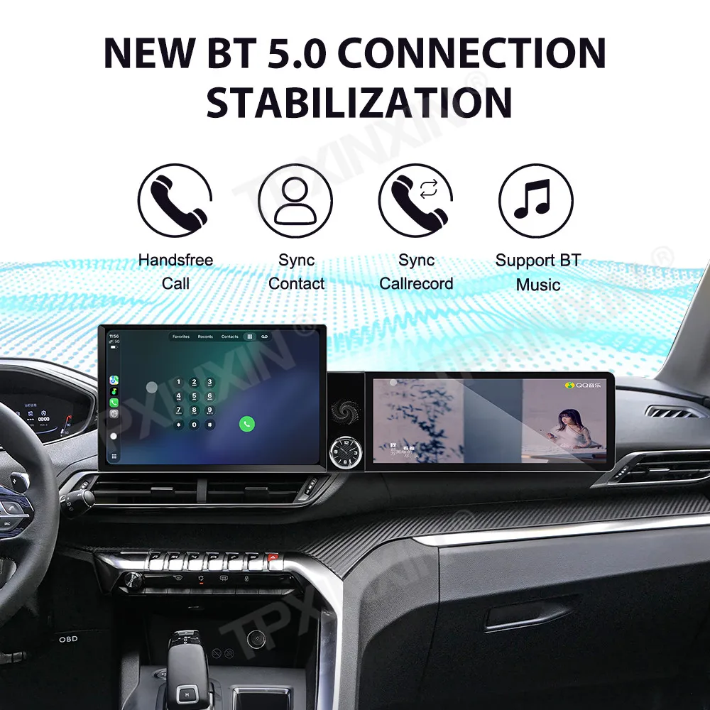 13.1+12.3 Inch Screen Car Radio For Peugeot 4008 5008 2017-2021 Android Auto GPS Navigation Multimedia Stereo Receiver Head Unit