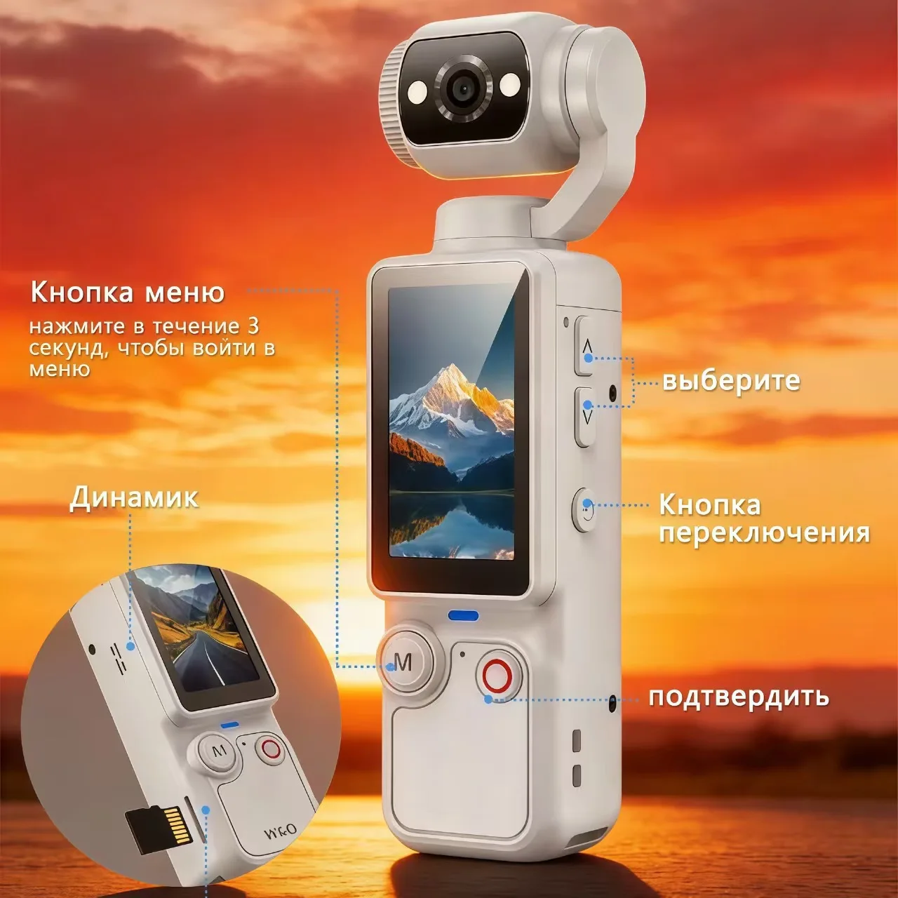 4K HD WiFi Sports Wearable Camera Autofocus High Pixel Portable Pocket Cam Long Battery Life For Motorcycle And Vlogging