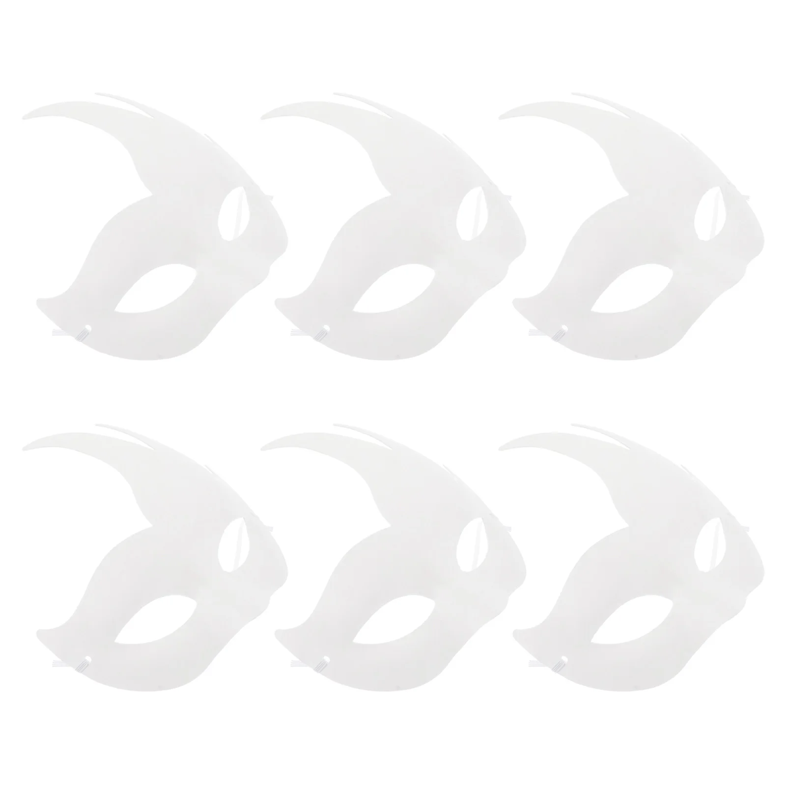 

6 Pcs Hand Painted Mask Occasion Diy Unpainted Masks Blank Halloween Pulp Masquerade Cosplay Creative