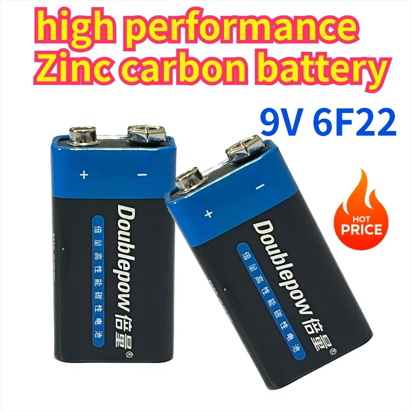 

6F22 9 volt iron shell dry battery disposable carbon battery 9V suitable for camera toys remote control multimeter alarm KTV