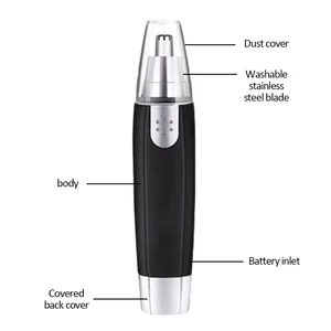 痛みのない顔と眉毛のグルーミング、鼻と耳の掃除のためのコードレスノーズと耳の髪のトリマートリマーカミソリ 10ベストセールスヘアノーズトリマー-9