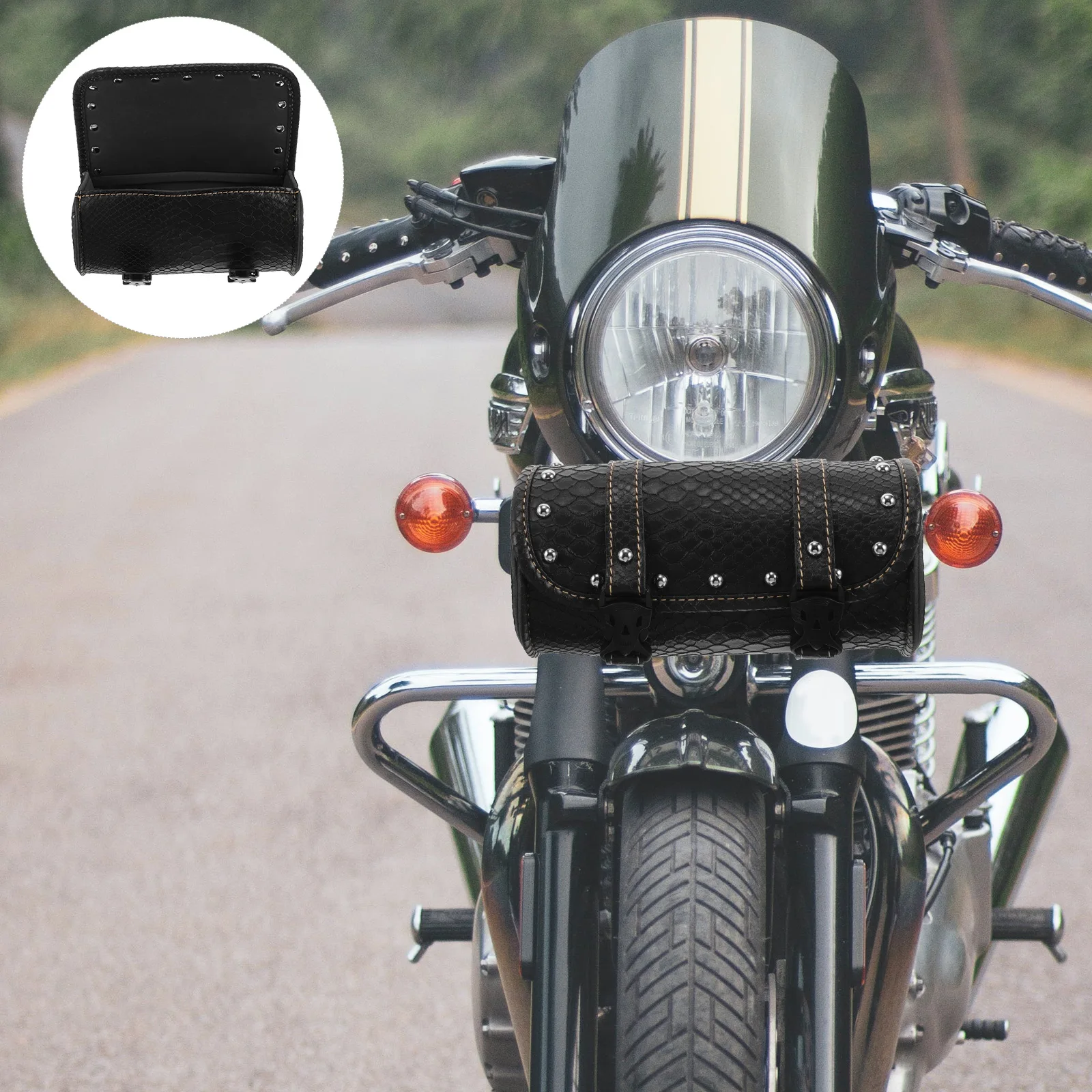 

Waterproof Motorcycle Saddle Bag Quick Release Buckle Splashproof Compact Tool Storage Rack Bag for Front Rear Use Small