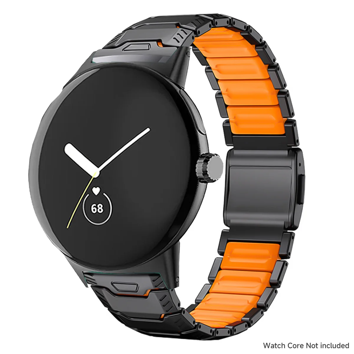 Titanium + Silikon-Armband für Google Pixel Watch 5 4 3 45mm Luxuriöses Magnetisches Doppelschicht-Band für Pixel Watch 5 45mm Herren-Armband – Detail 14