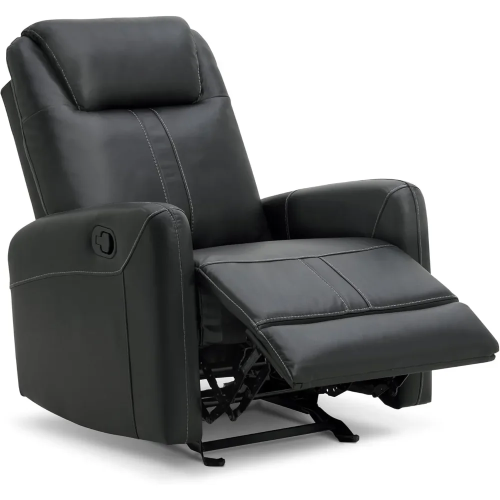 Leather Lounge Chair Lazy Boy Glider with Armrest Swing Function Suitable for Living Room, Bedroom, Home Theater Seats