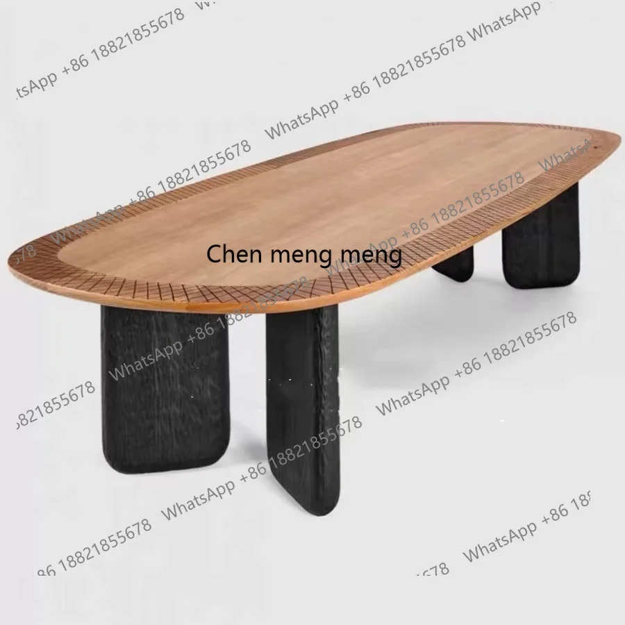

Medieval style solid wood retro dining table French minimalist art wabi sabi wind conference table meal creativity