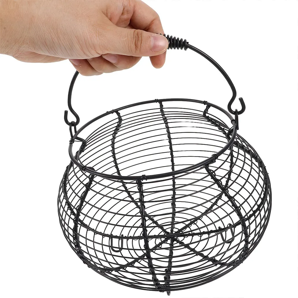 

2pcs Wire Egg Baskets Black Small Metal Countertop Organizer For Chicken Duck Eggs Storage Fruit Vegetable Basket Kitchen
