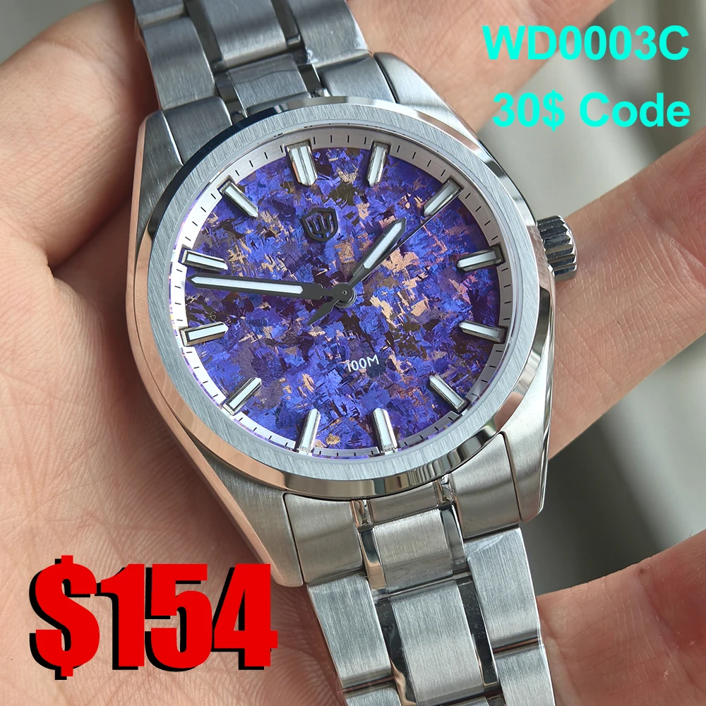 Watchdives WD0003C New Ice Crystal Titanium Dial Luxury Watch VH31 Movement Sapphire Crystal 100m Waterproof Men's Quartz Watch