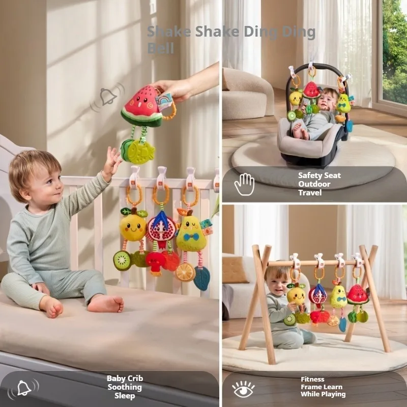 Brinquedos de ginástica para bebês, pingentes pendurados para carrinho de bebê, atividade de jogo para recém-nascidos, estrutura de ginástica, chocalho pendurado, brinquedos, anel de dentição
