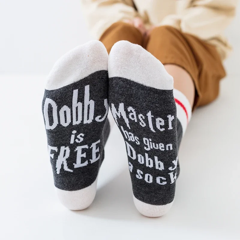 New High Quality Print Letter  is Free Funny Men Socks Striped Women Novelty Chaussettes Femme Spring Streetwear Cotton Sokken